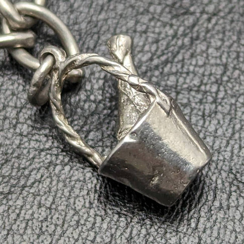 British vintage sterling silver charm bracelet 19g